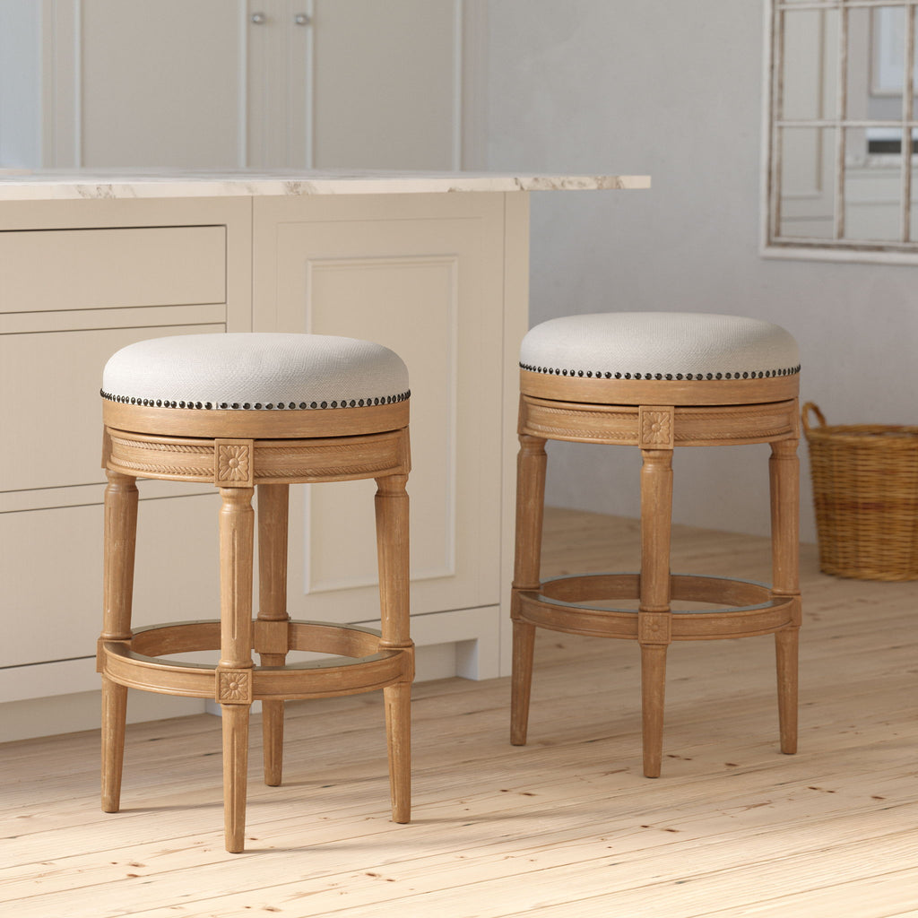 Rustic Elegance Backless Swivel Stool