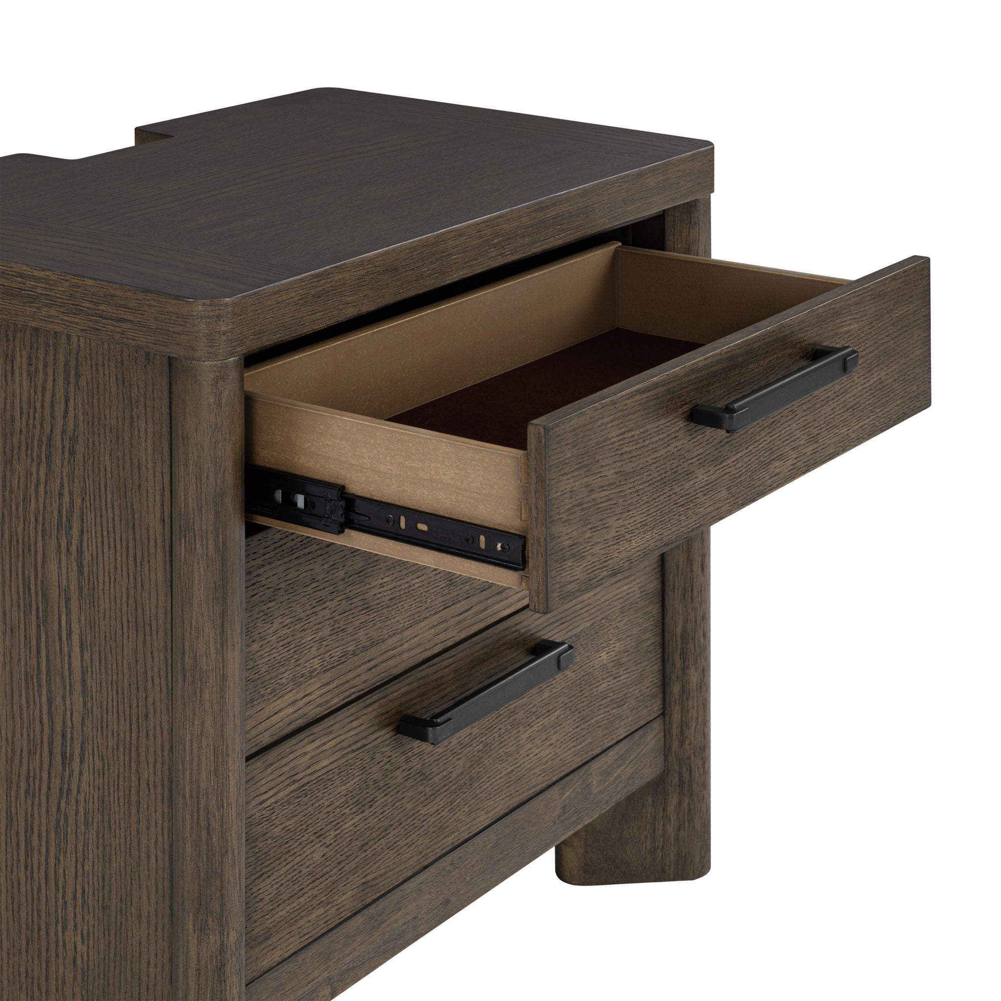 3 Drawer Nightstand With USB - Dark Oak