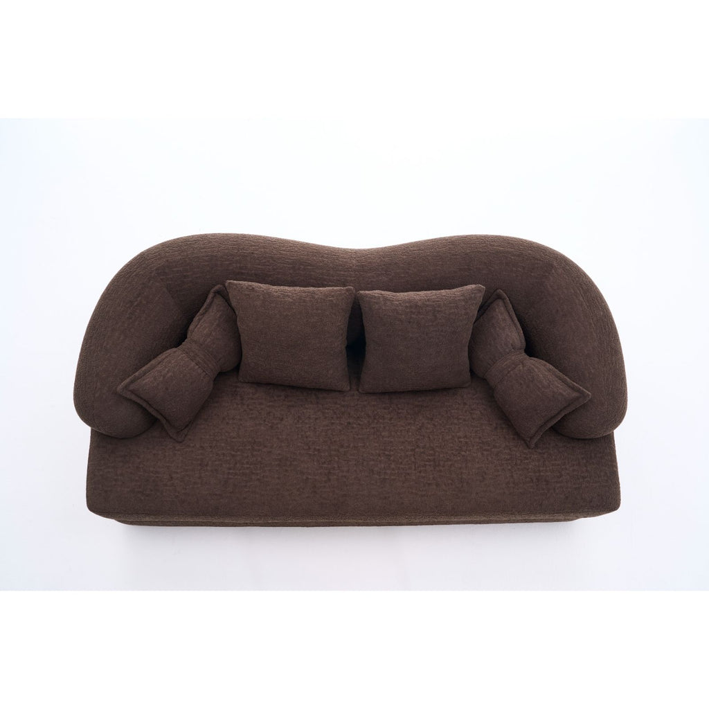 Foldable Sofa Bed, Boneless Couch Convertible Sleeper With 4 Pillows