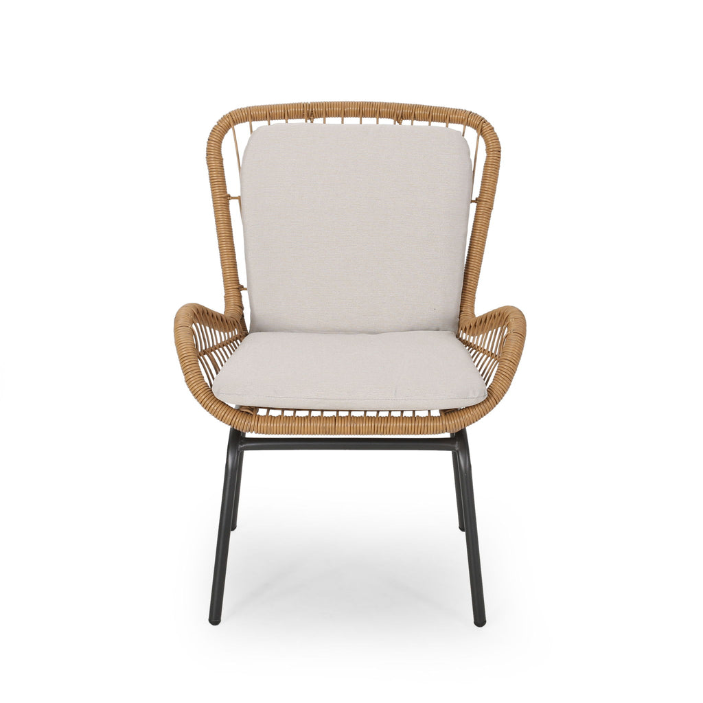 Outdoor Wicker Club Chair With Cushions (Set of 2)