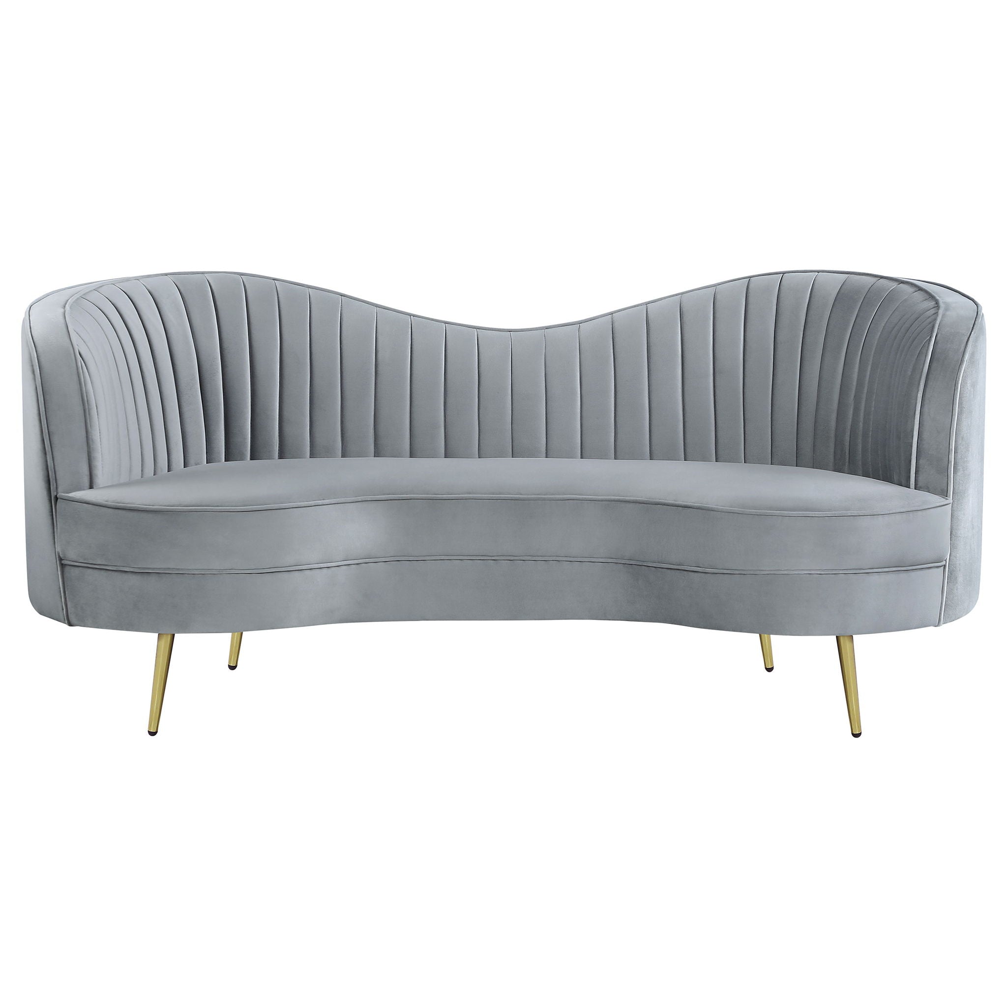 Sophia - 3 Piece Upholstered Channel Tufted Sofa Set - Gray