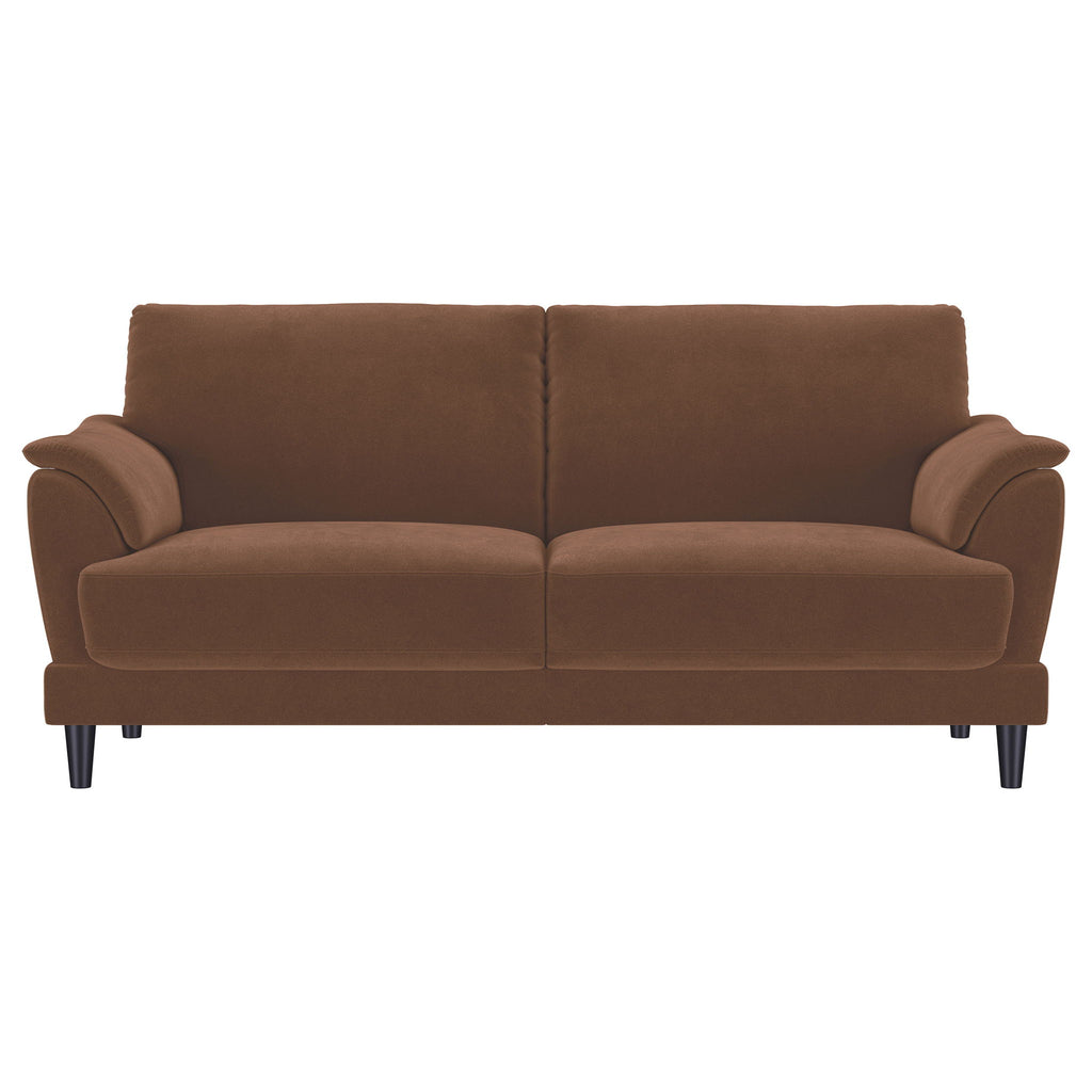 Dania - 2 Piece Upholstered Crescent Arm Sofa Set - Rust