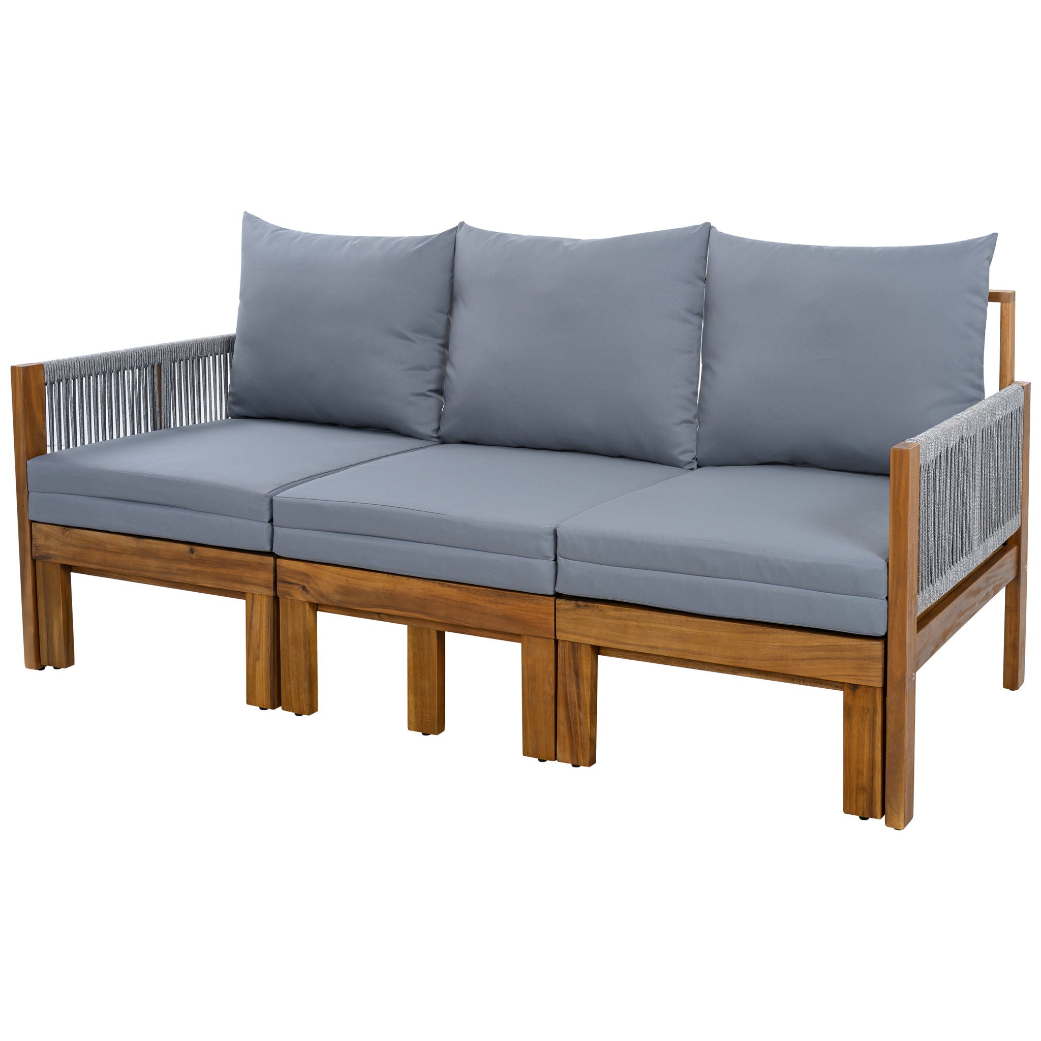 Outdoor Daybed, Patio Sofa Bed, 3 Seat Convertible Sunbed
