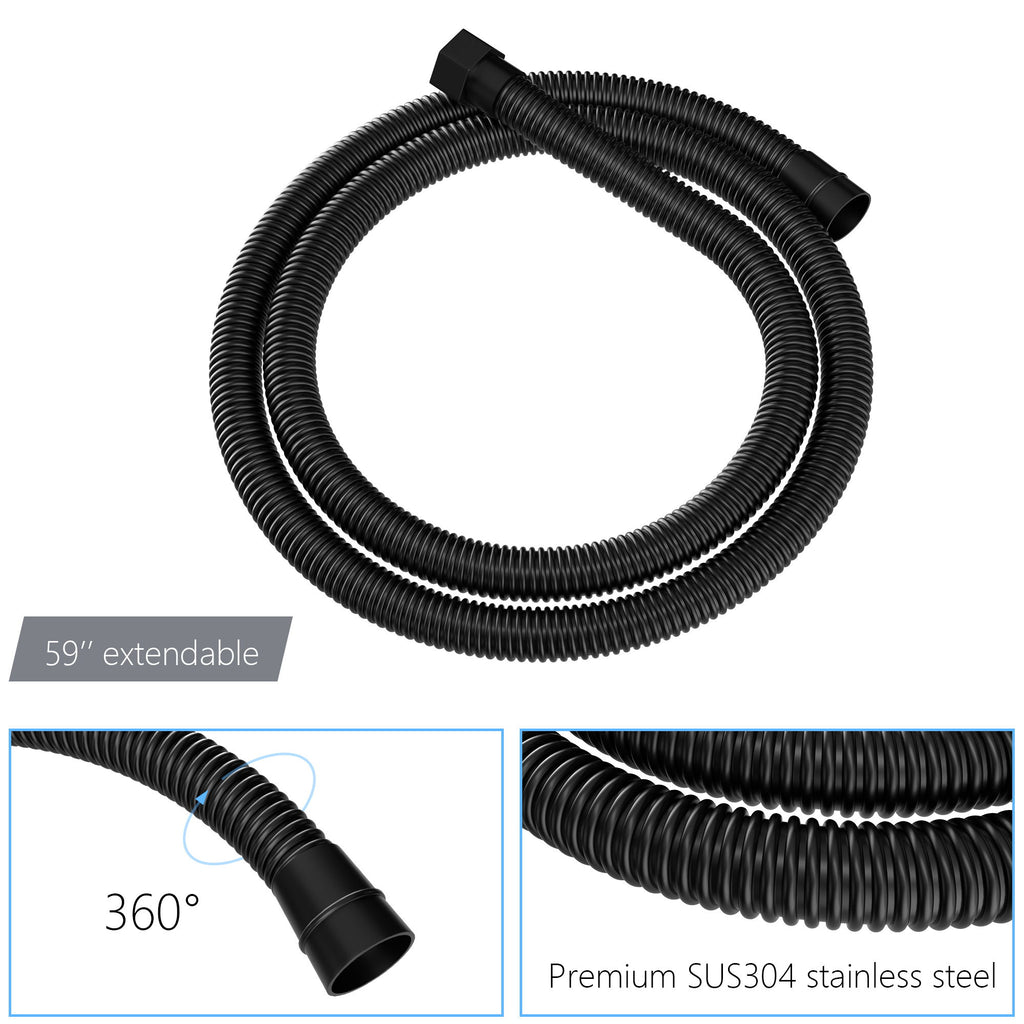 Wall Mounted Shower System With Adjustable Slide Bar And Rough In Valve - Matte Black