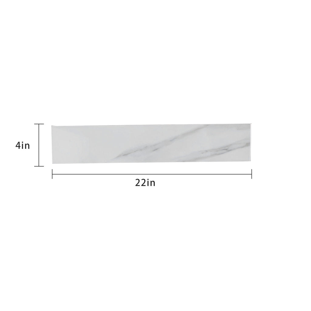 Sintered Stone Bathroom Vanity Top With 4" Backsplash And 22" Sidesplash - Carrara White