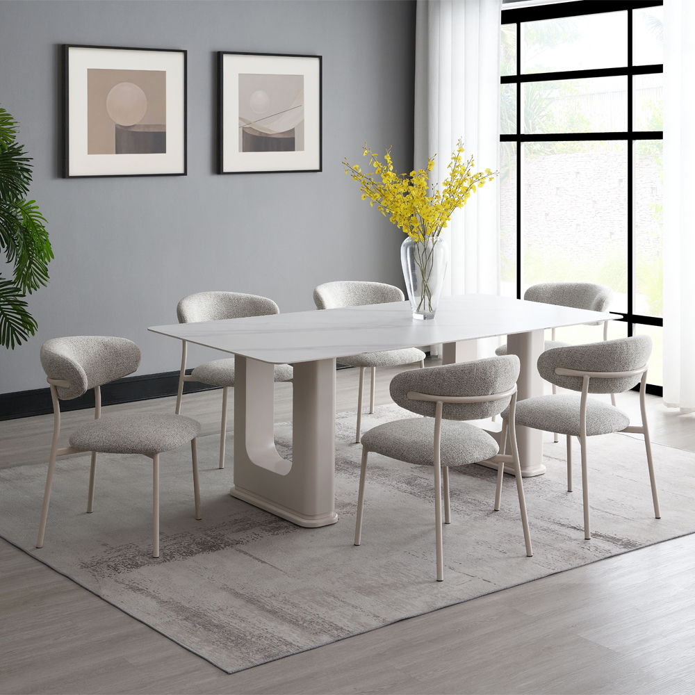 Kalam - Side Chair (Set of 2) - Gray Fabric & Beige