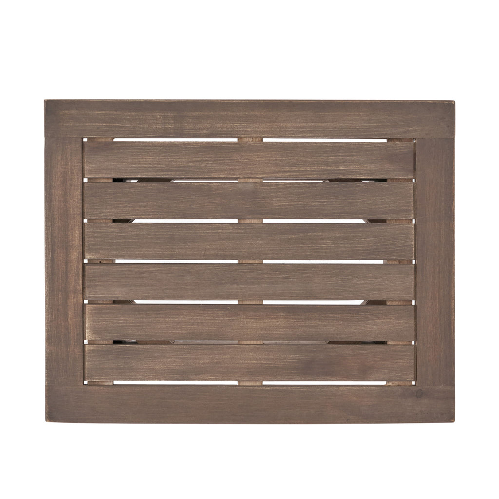 Kinesis - Outdoor Side Table With Slatted Top And Wood Frame
