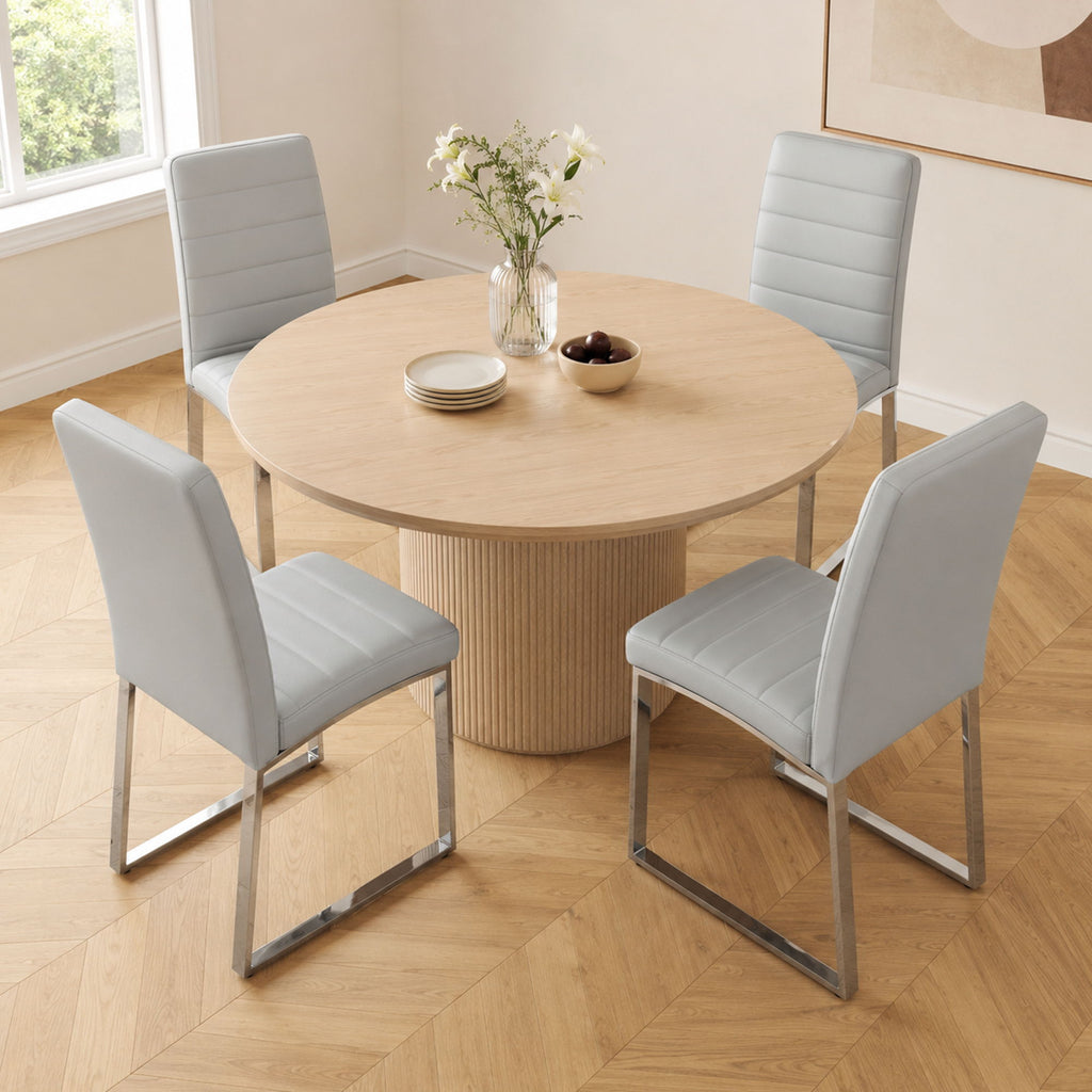 Oversized Dining Chairs (Set of 4) - Light Gray