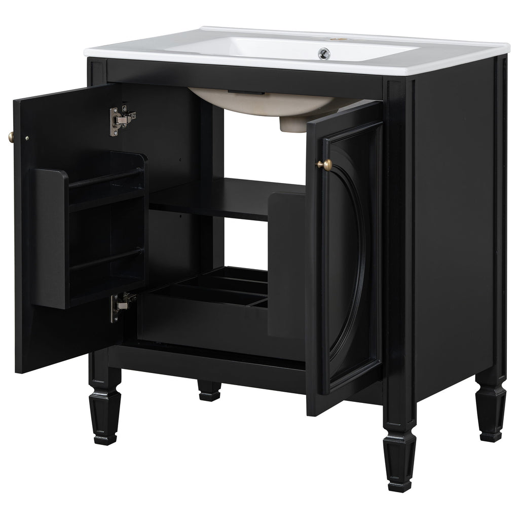 Double Sink Bathroom Vanity Set With Wall Mount Mirror Cabinet
