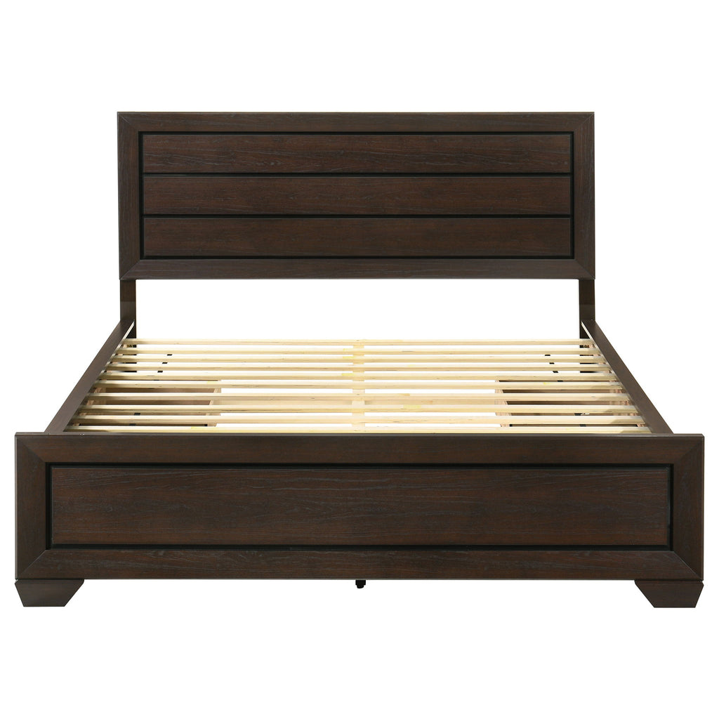 Kauffman - Queen Storage Panel Bed With Side Drawers - Dark Brown