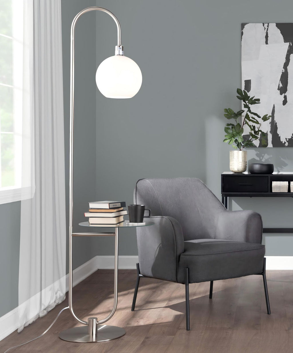 Trombone - Contemporary / Glam Floor Lamp