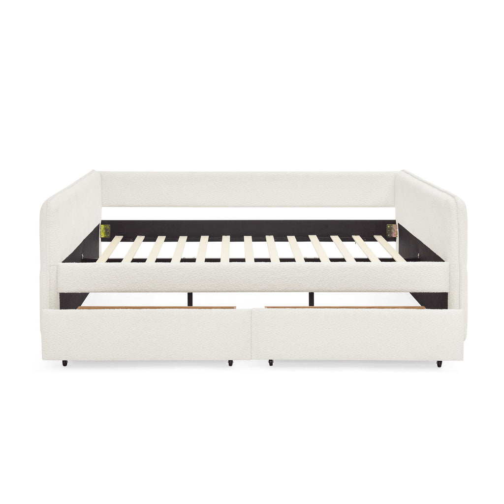 Upholstered Daybed & 2 Drawers