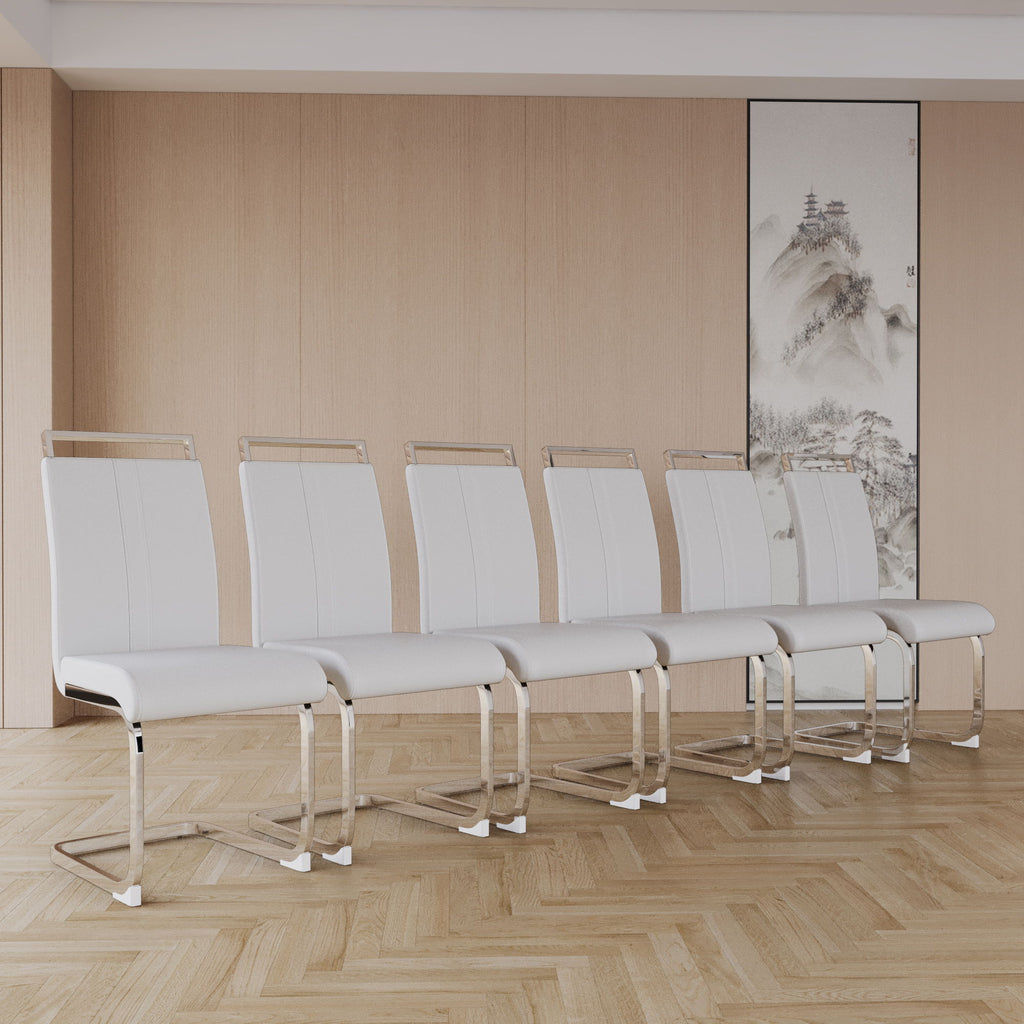 Modern Dining Chairs With Padded Seat, High Back
