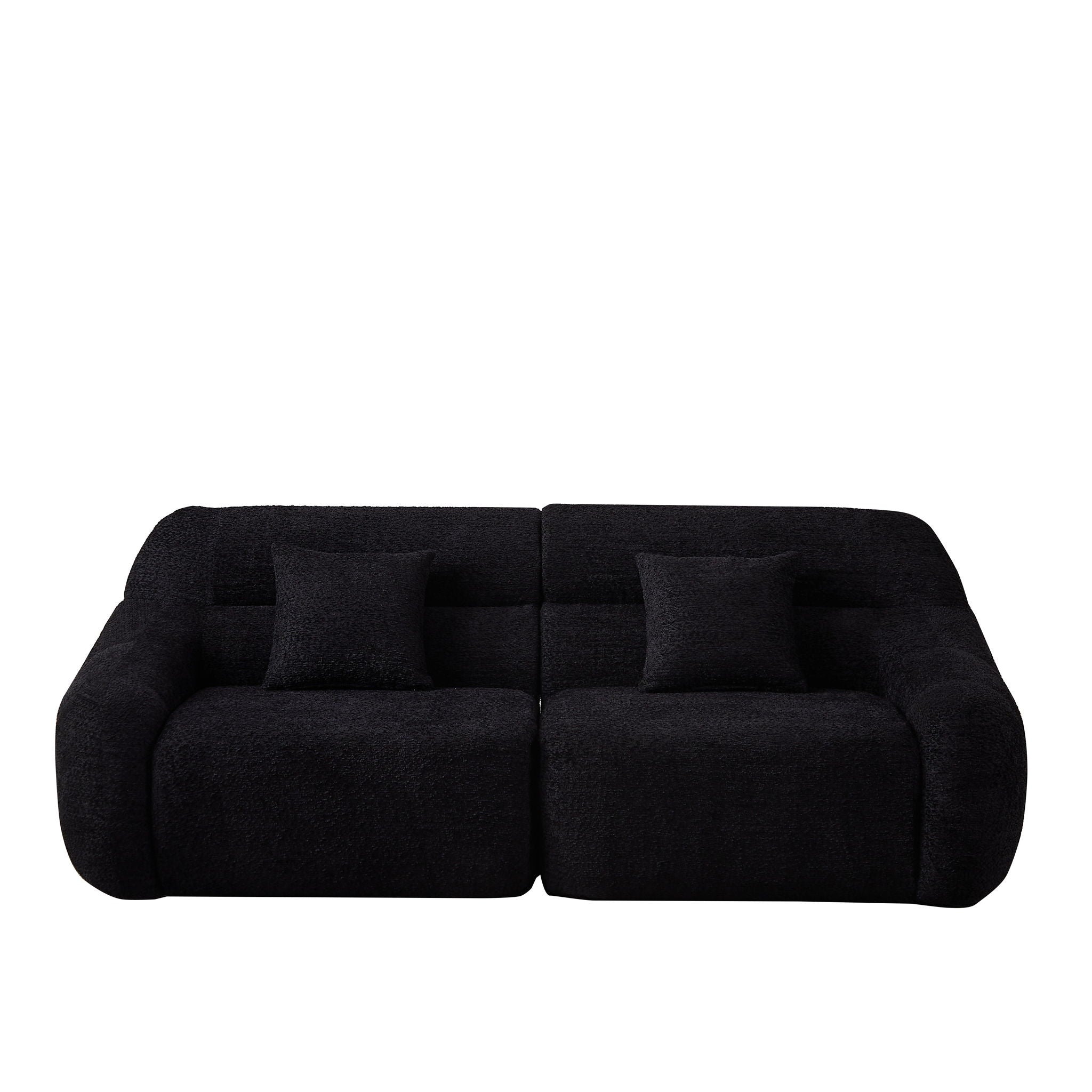 Luxury Curved Corner Sectional Sofa With 4 Pillows