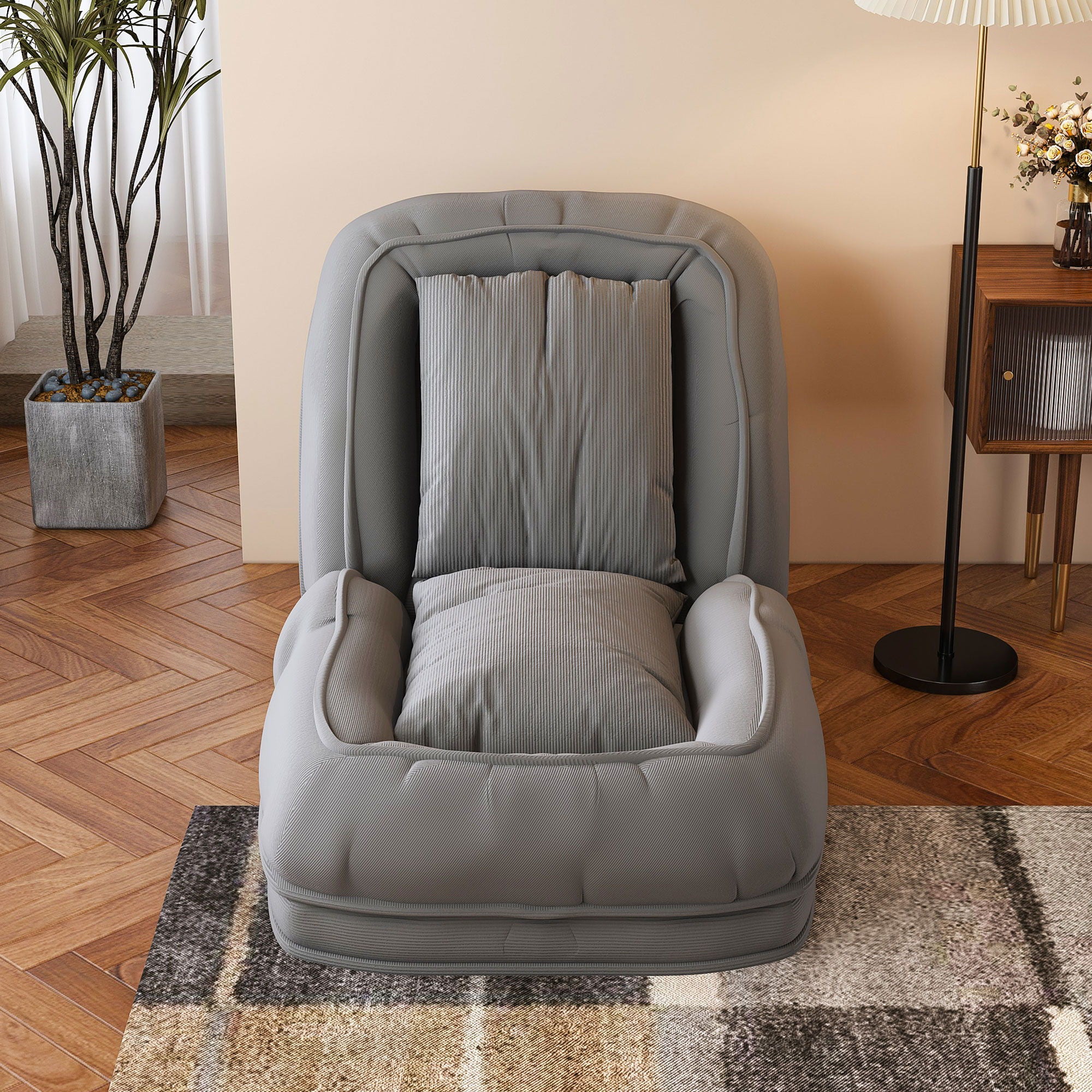 Upholstered Foldable Lazy Sofa Bed For Adults And Pets