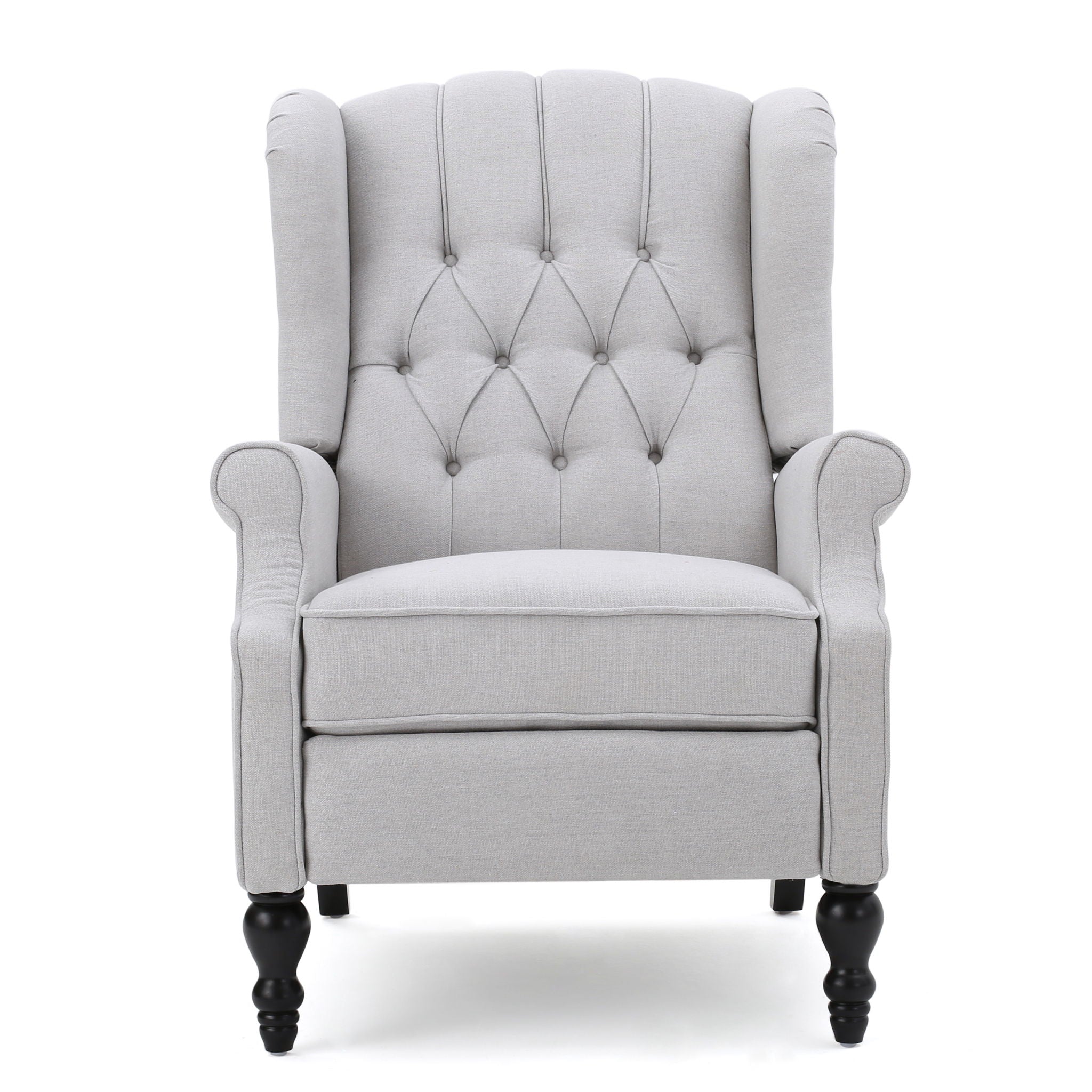 Armchair Recliner With Pushback Mechanism And Wingback Design