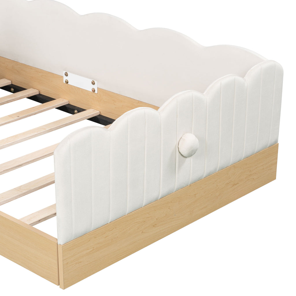 Platform Bed With Animal Pillows And Storage Bags