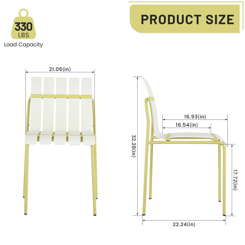 4 Piece Set Of Modern Color Block Designed Single Chairs With Folding Square Table