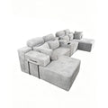 U-Shaped Sectional Sofa With Chaise Lounge And Cup Holders