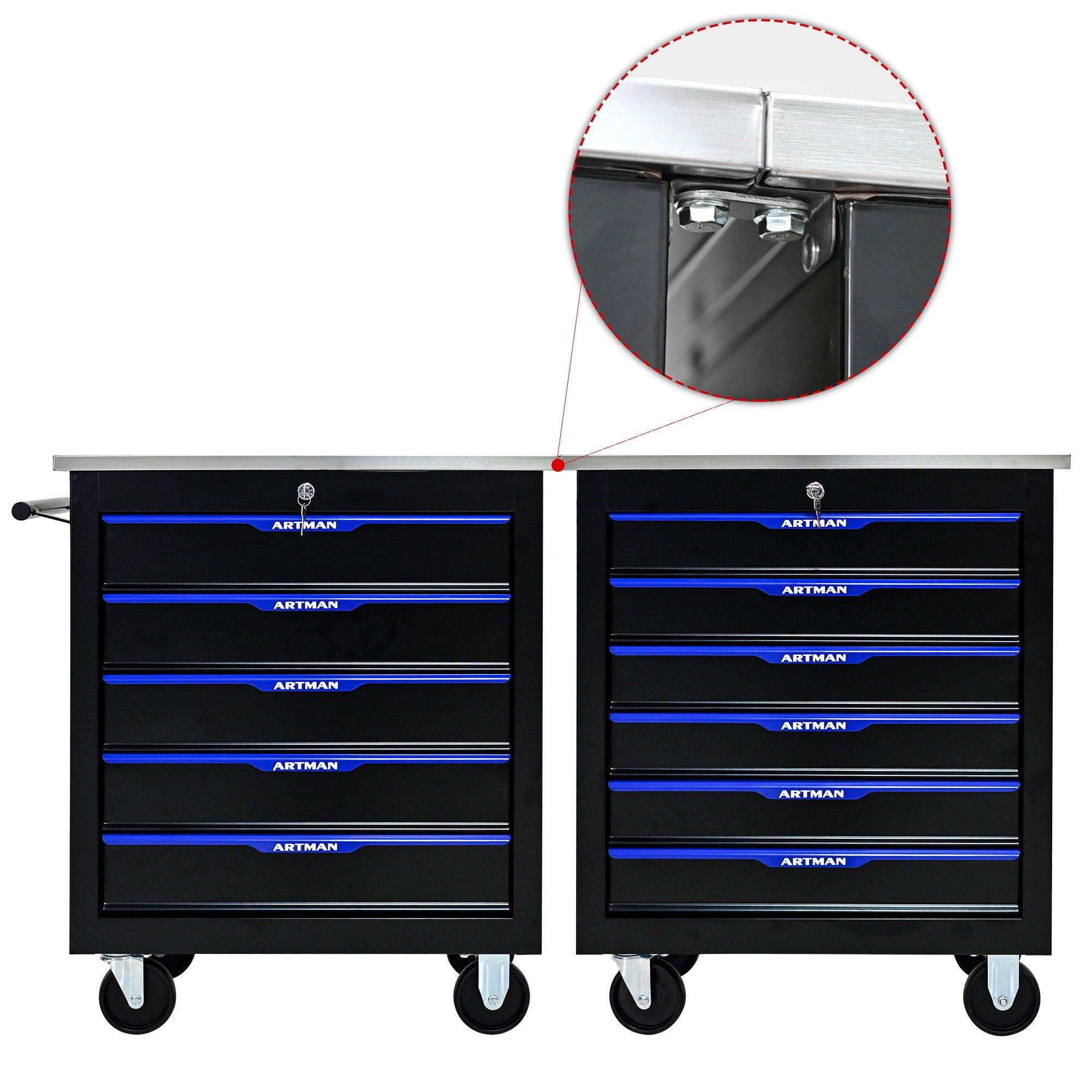 Drawer Multifunctional Tool Cart With Wheels