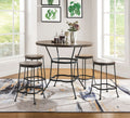 Qamar - 5 Piece Counter Height Table Set - Walnut & Antique Black