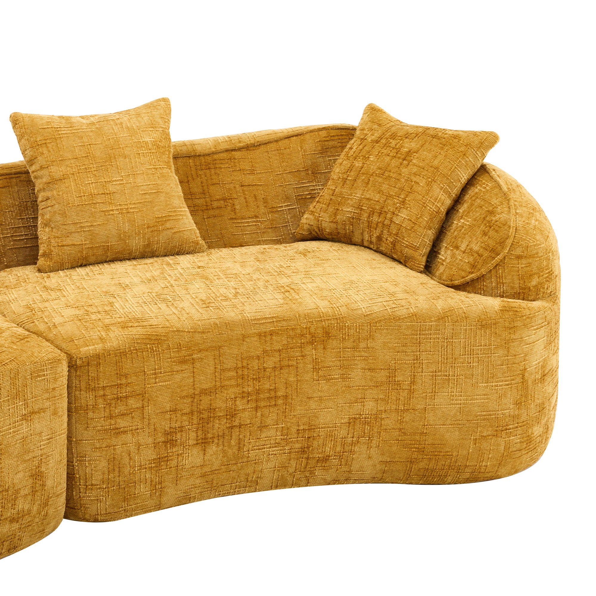 Curved Compressed Sofa, Nordic-Style Design For Living Room