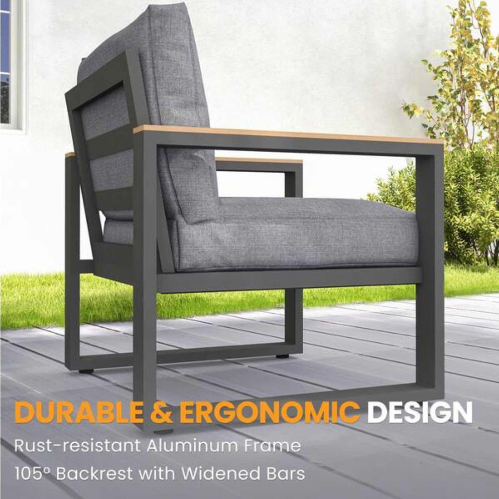 Modern Outdoor Sofa Set With Coffee Table