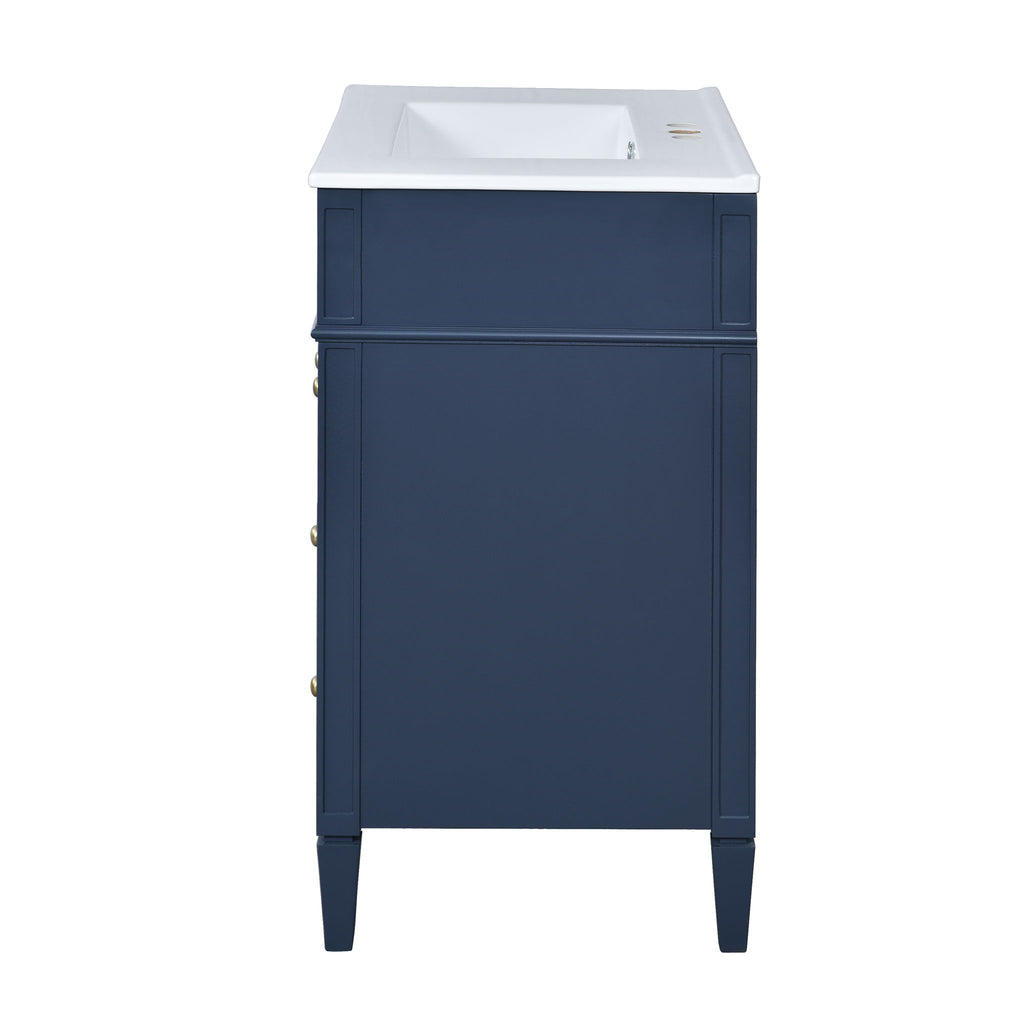 Bathroom Vanity With Top Sink, 2 Drawers & Tip Out Drawer