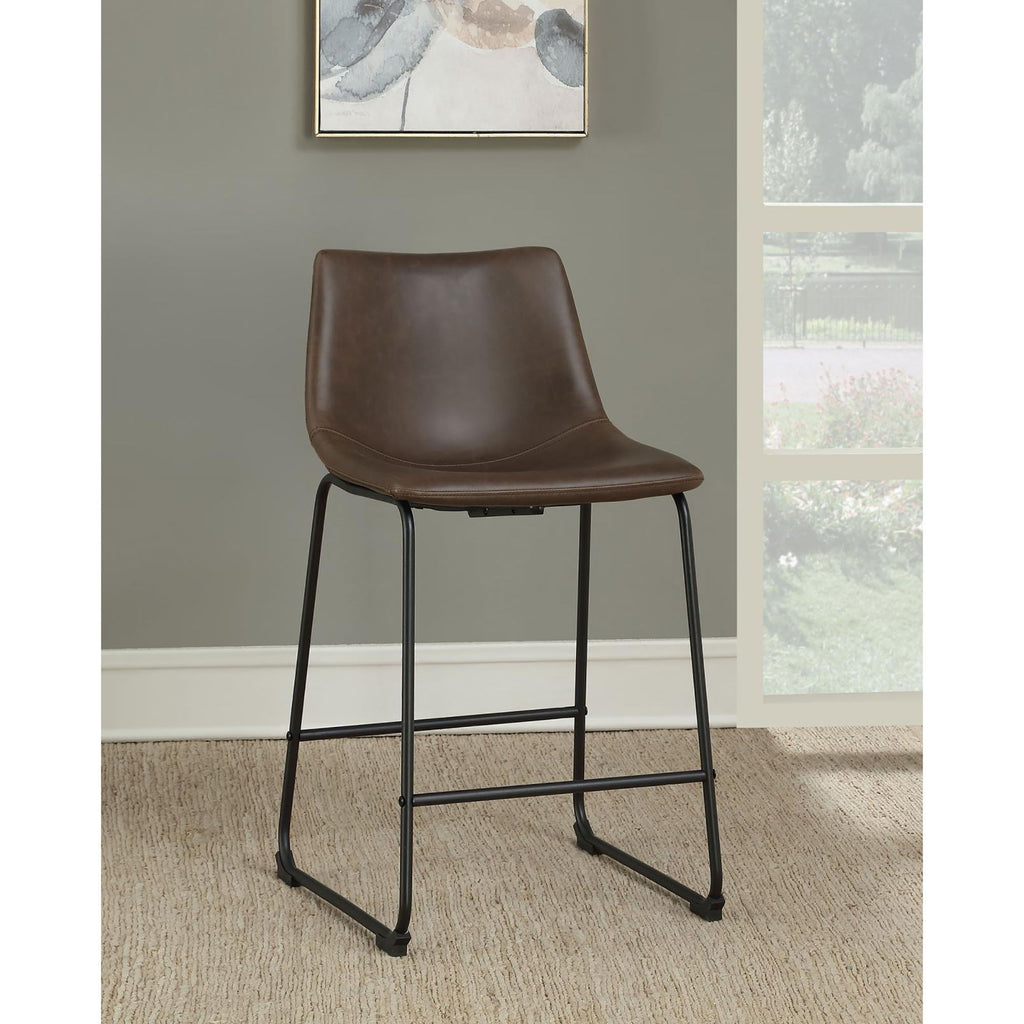 Armless Counter Height Stools (Set of 2) - Brown