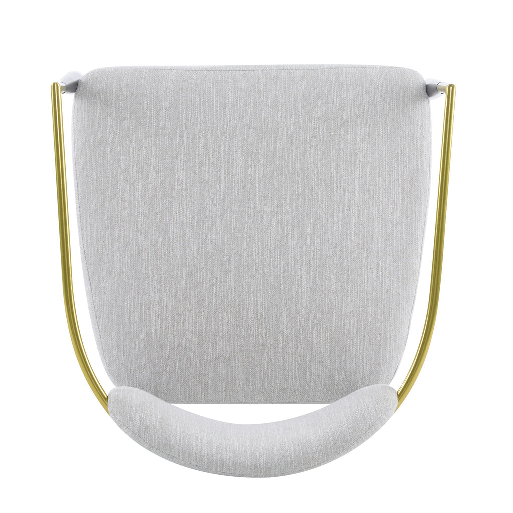 Mid Century Modern Upholstered Accent Armchair With Tapered Legs - Beige / Black / Gold