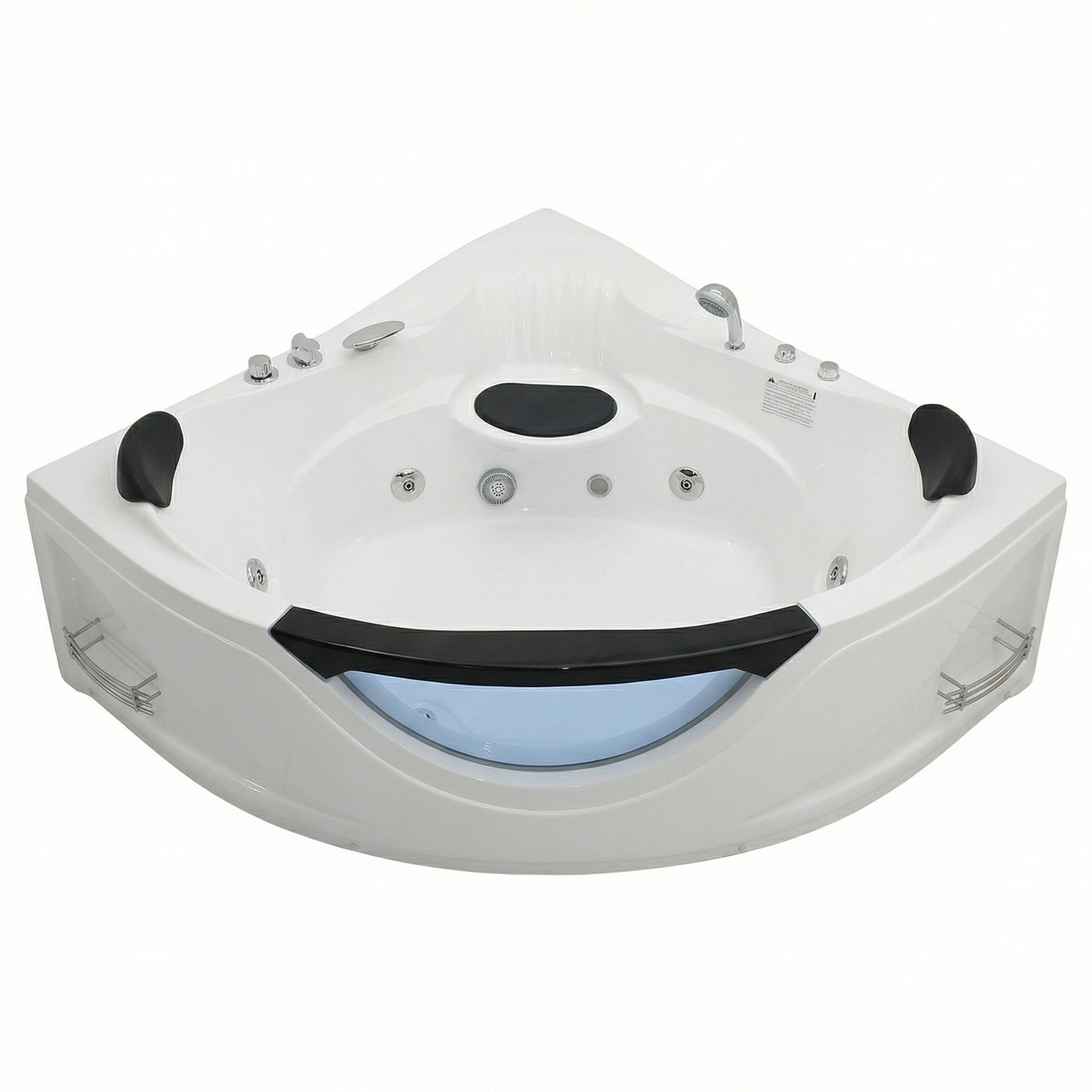 Xavier - Corner Double Massage Bathtub - Milk White