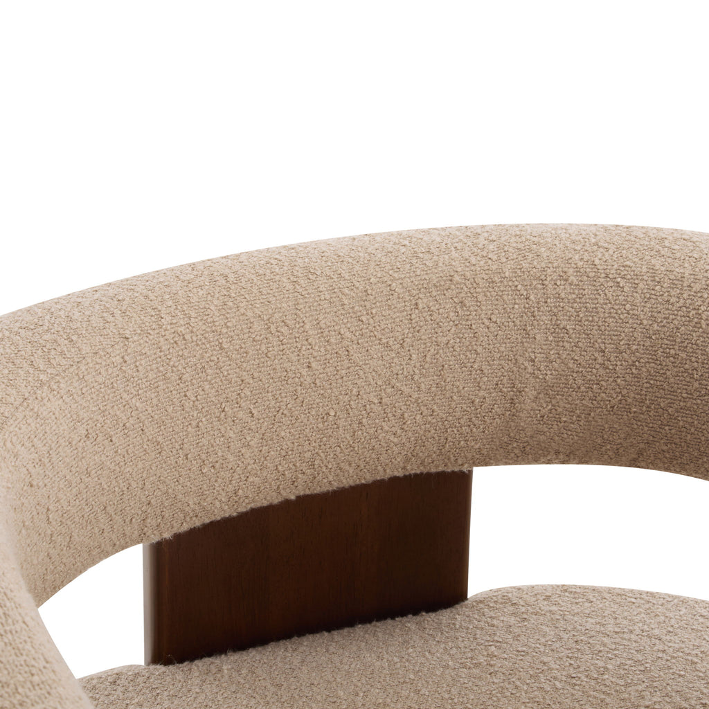 Modern Upholstered Accent Arm Chair With Barrel Back Design