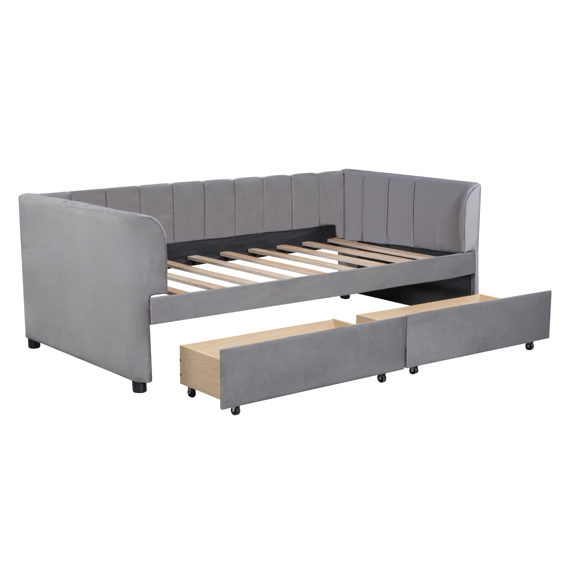 Upholstered Daybed With Ergonomic Design Backrest
