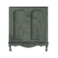 Vintage Bathroom Vanity With Ceramic Sink, Adjustable Shelves
