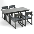 5 Piece Outdoor Dining Set, Table With Umbrella Hole And 4 Armrest Chairs