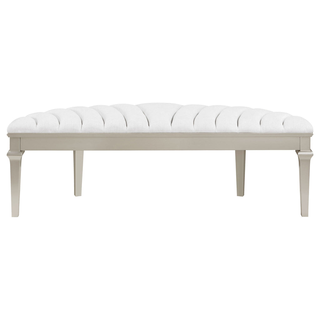 Colwood - Upholstered Curved With Channel Tufting And Slender Tapered Legs - Silver Gray