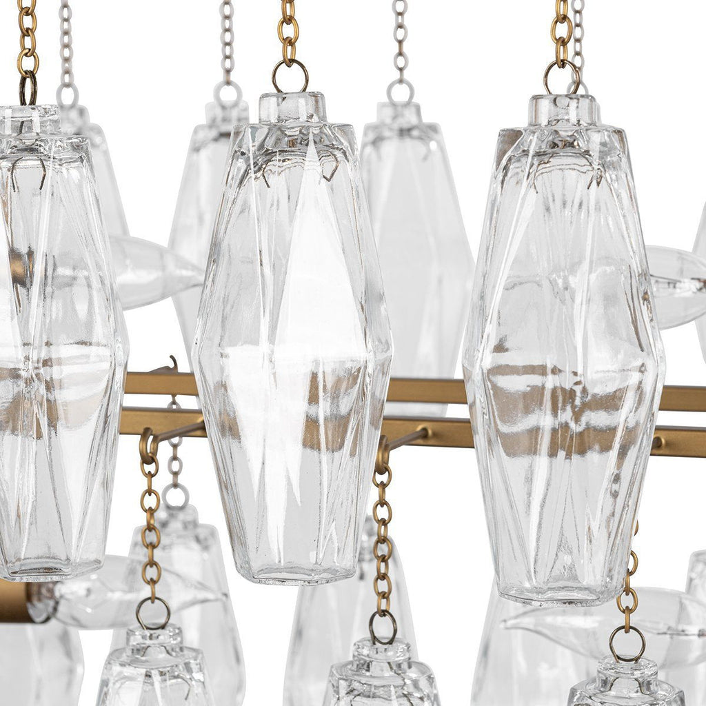 Tressia - Glass Round Chandelier - Brass