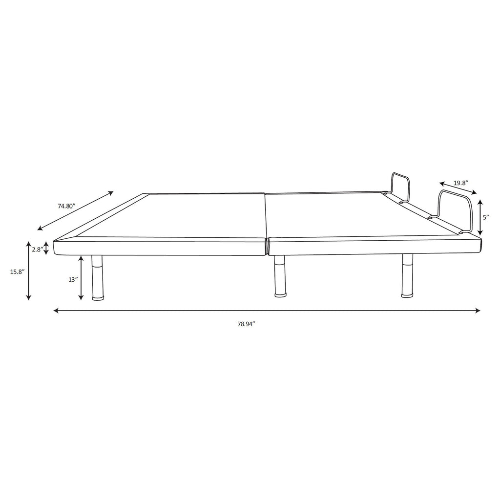 Kelven - Adjustable Bed Base With Wireless Remote And Dual Massage Motors
