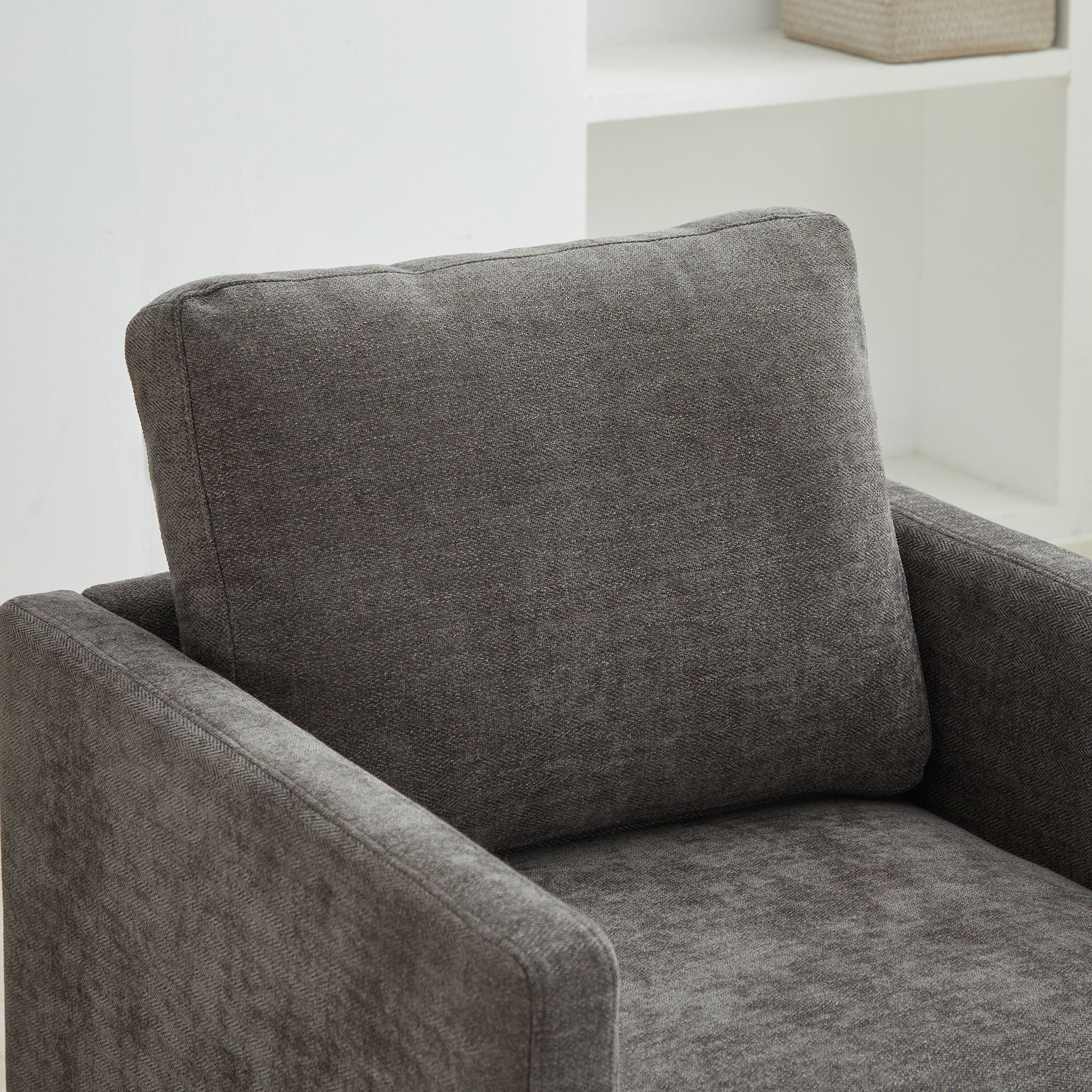 Square Upholstered Swivel Accent Chair