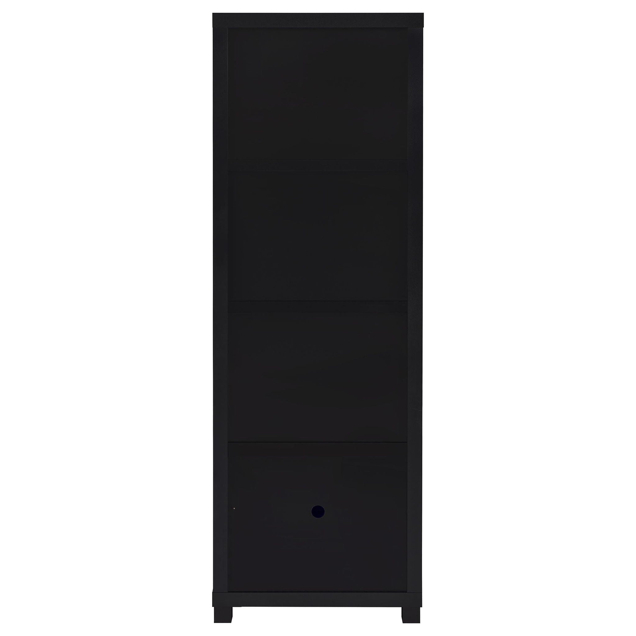 Sandl - 3 Shelf Media Tower With Cabinet Storage Solution - Black