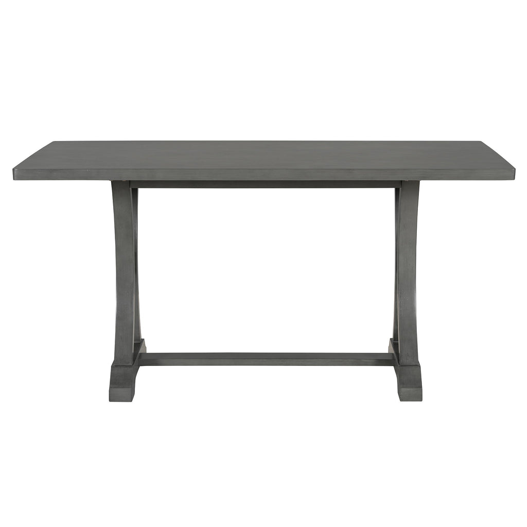 Dining Table Set With 4 Upholstered Chairs And Bench
