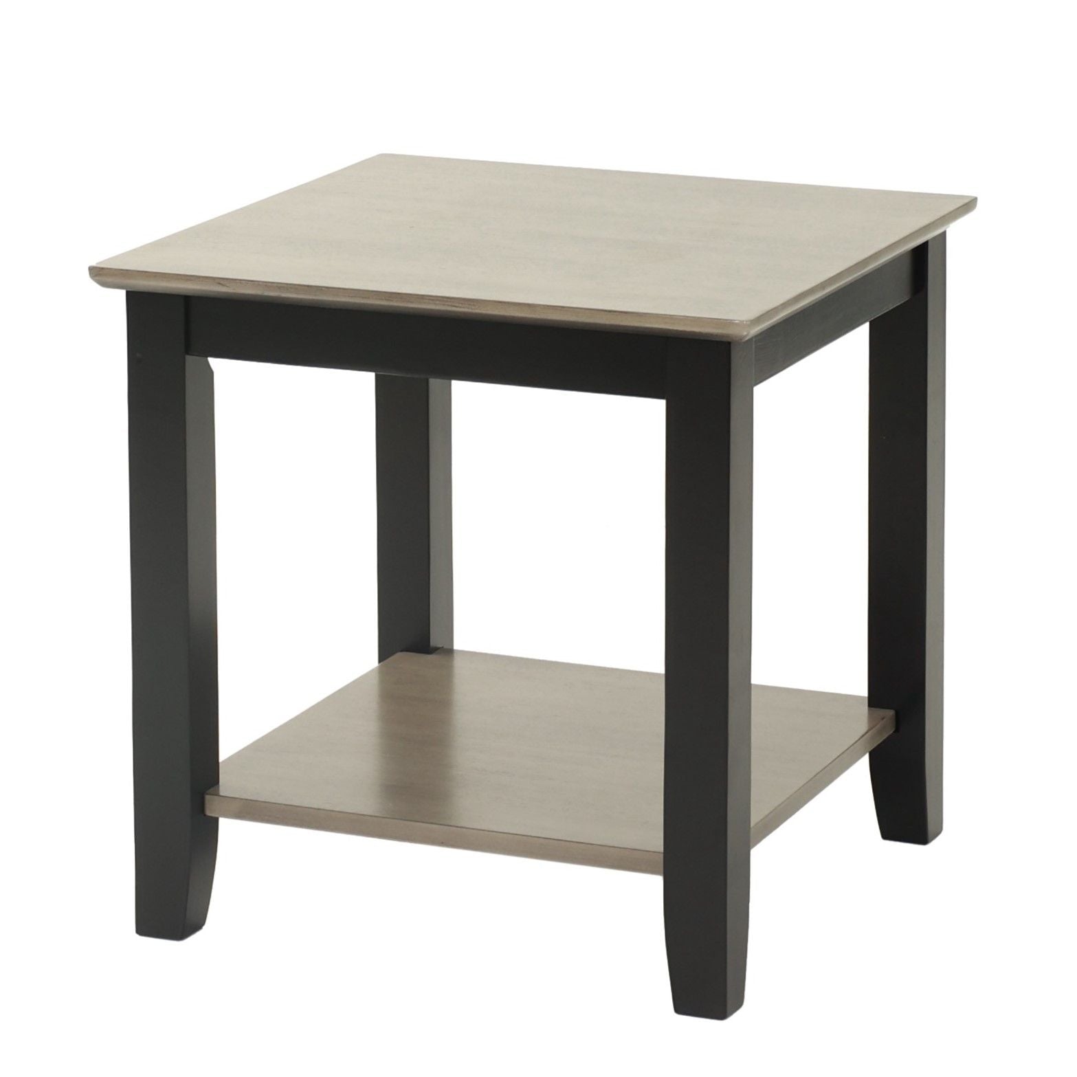 3 Piece Table Set With Open Shelf Storage, Includes Coffee, End & Console Table - Black / Black / Gray / Gray