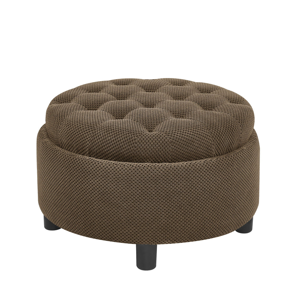 Storage Round Footstool Table Ottoman