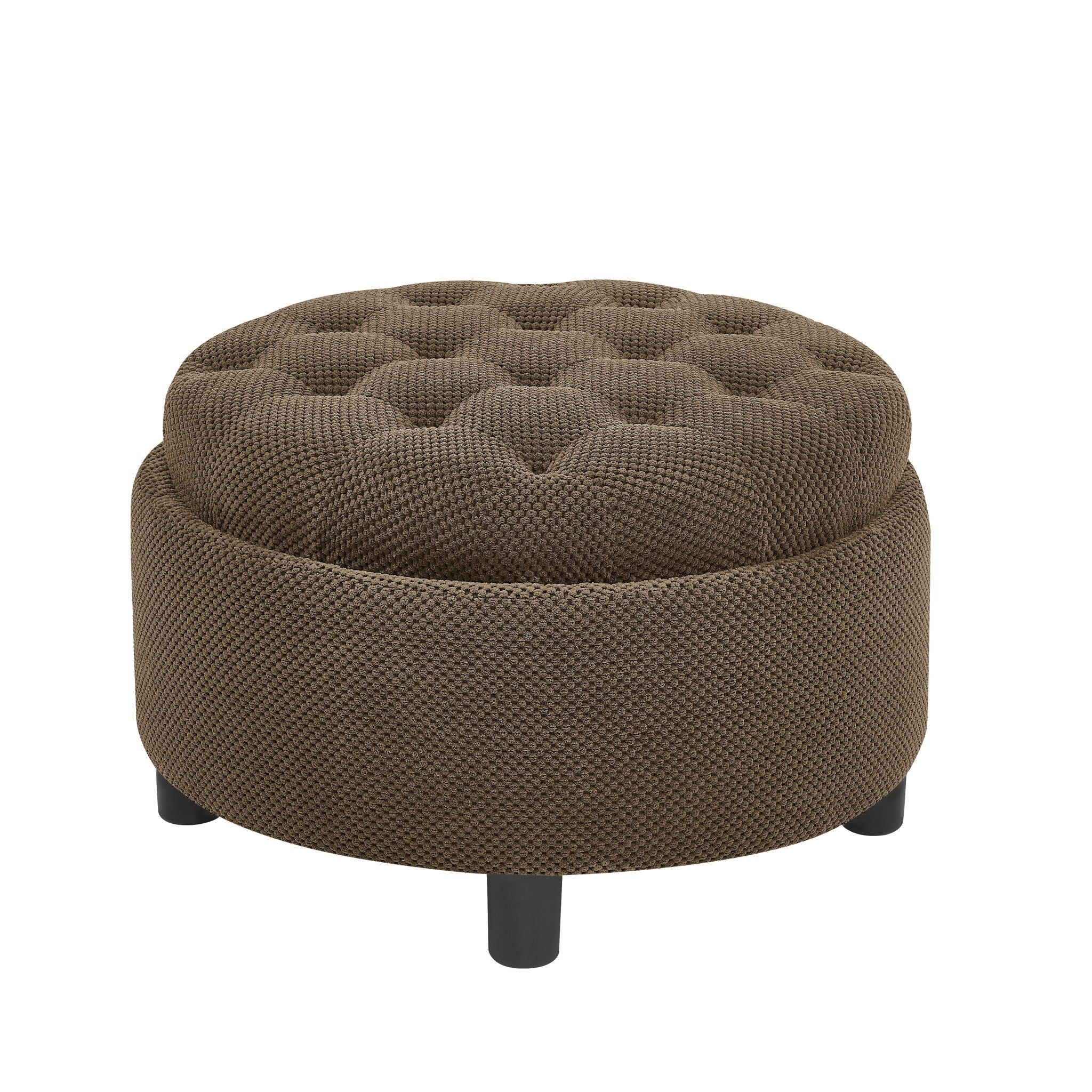 Storage Round Footstool Table Ottoman