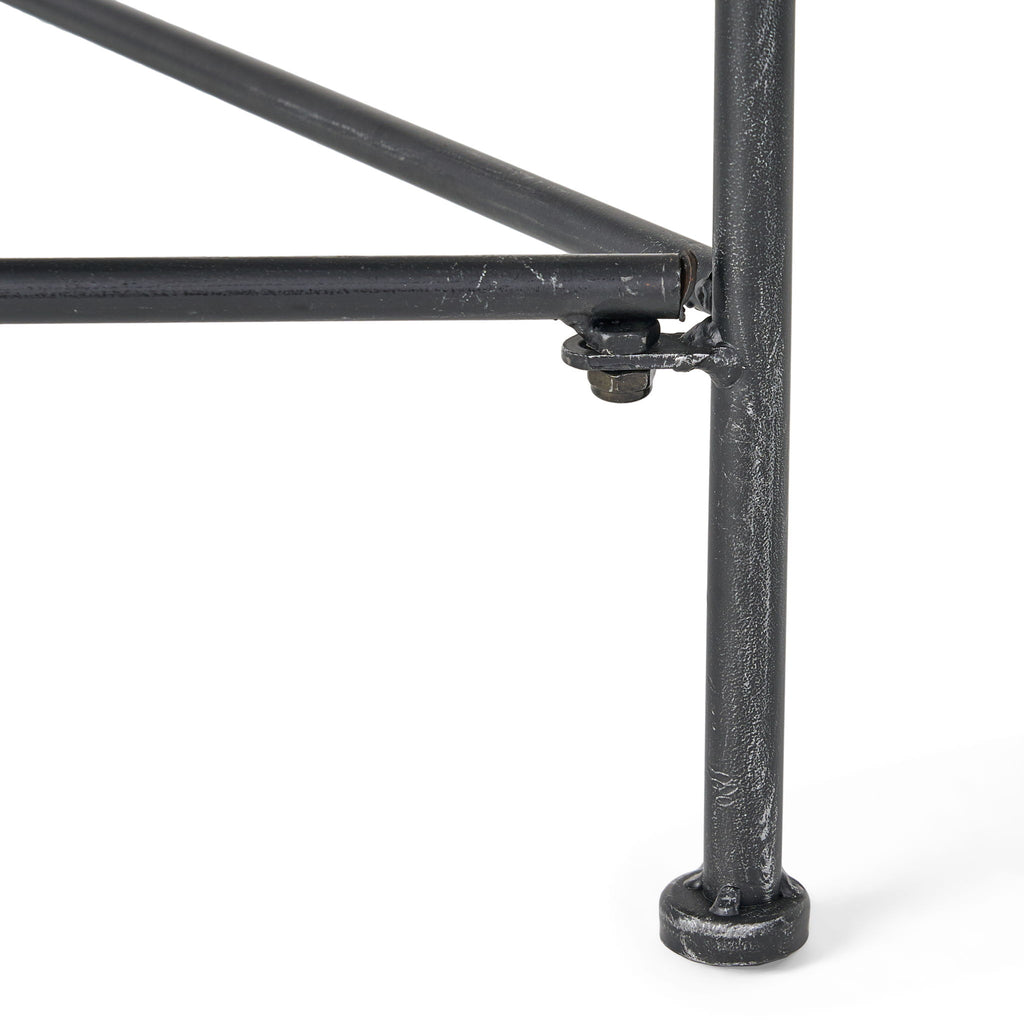 Luna - Outdoor Iron Coffee Table - Black Brush Silver