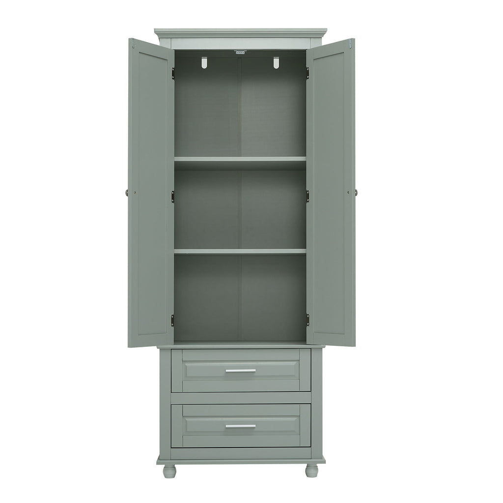 Tall Storage Cabinet With 2 Drawers For Bathroom
