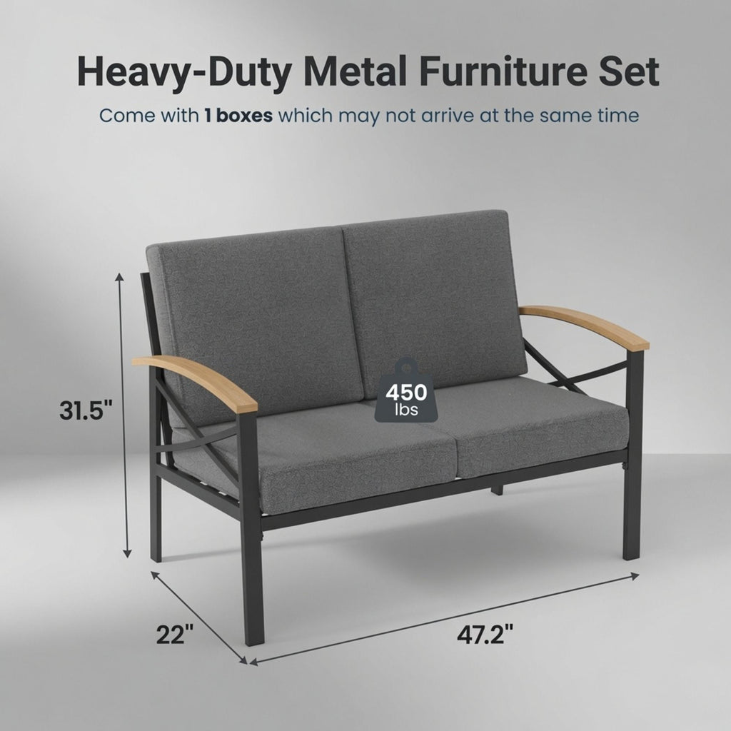 Outdoor Loveseat With Washable Cushions