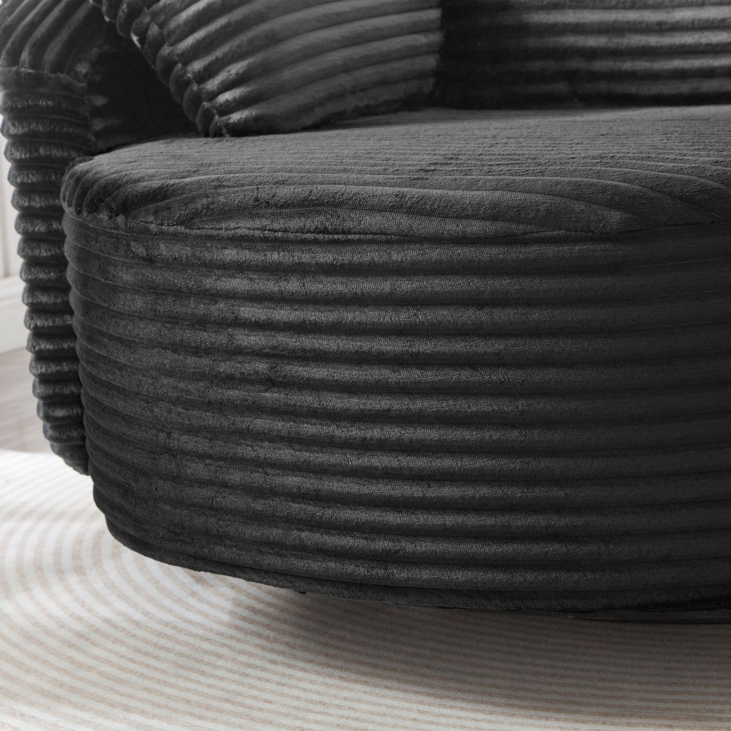 Swivel Accent Barrel Chair With Adjustable Phone Holder, 5 Pillows For Living Room