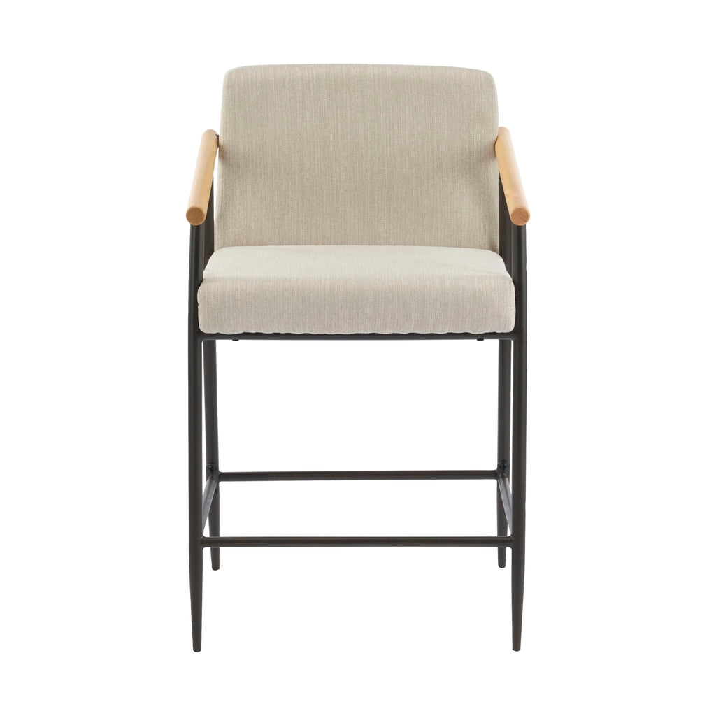 Mid Century Modern Counter Stool Set With Iron Frame