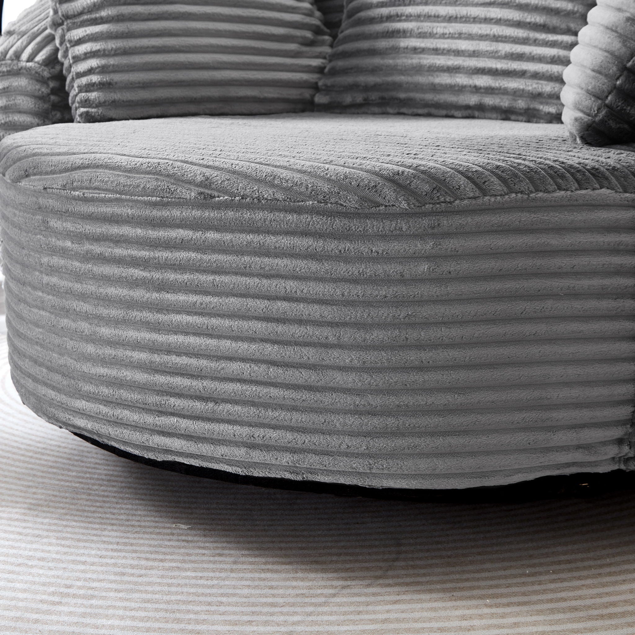 Swivel Accent Barrel Chair With Adjustable Phone Holder, 5 Pillows For Living Room